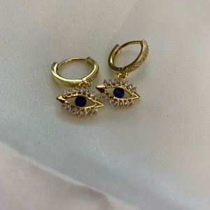 Gold Evil Eye Earrings